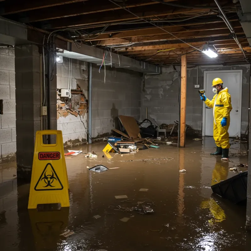 Flooded Basement Electrical Hazard in Box Elder, SD Property